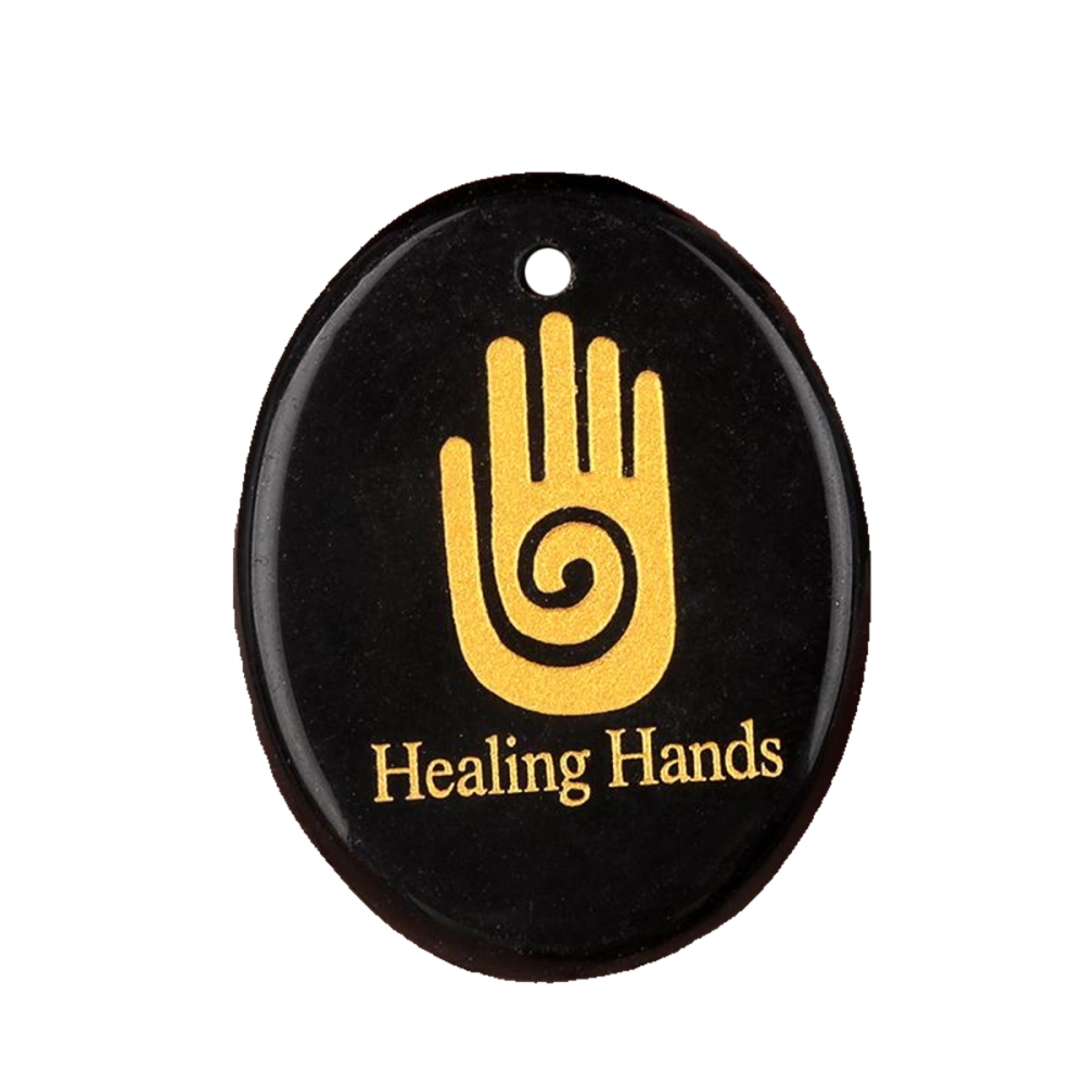 Oval Gemstone Pendant Craved Logo for Making Jewelry 35x45MM Stone Beads Healing Chakra Crystal
