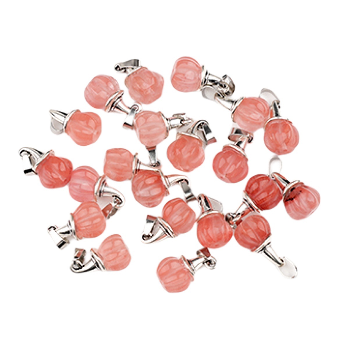 Silver Mini Pumpkin Wizard Hat Gemstone Pendant for Making Jewelry