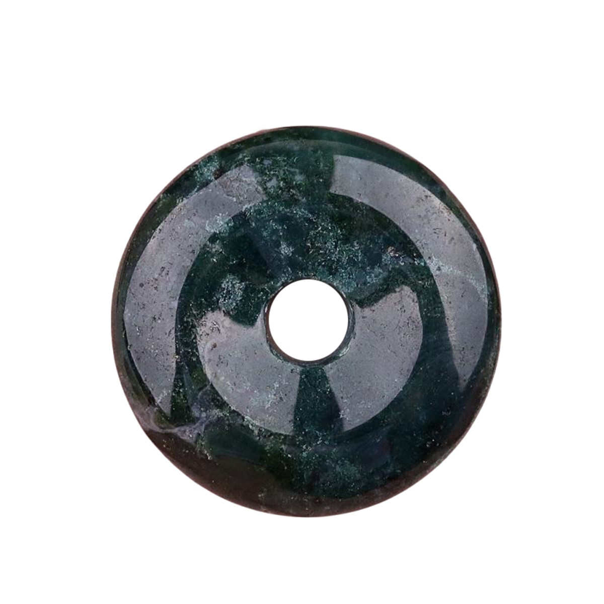 30MM Round Disc Lucky Coin Pingan Pendant for Jewelry Making Polished Crystal Amulet Peace Circle Donut Stone Beads 6MM Large Hole in Middle