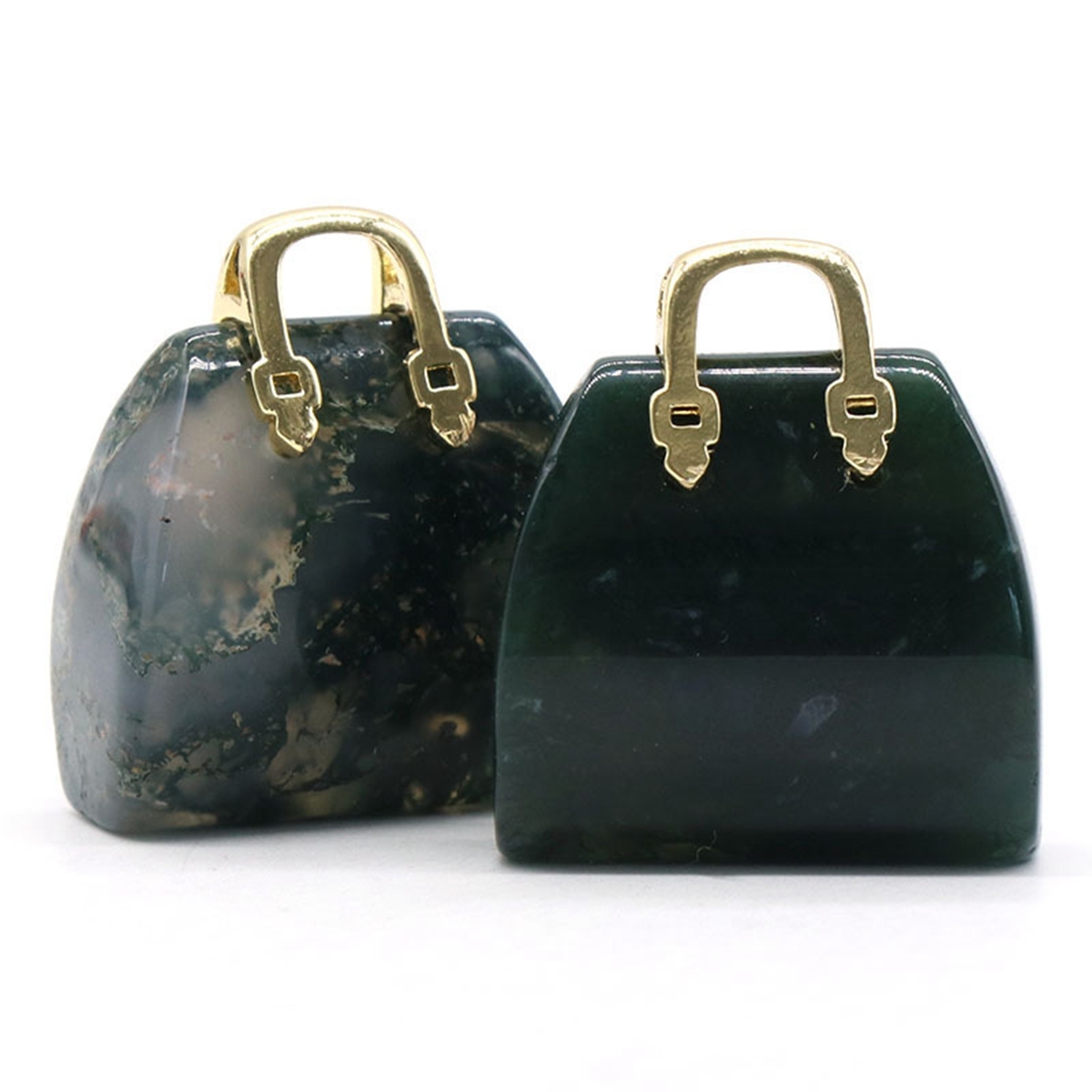 Gold Handbag Gemstone Pendant for Making Jewelry