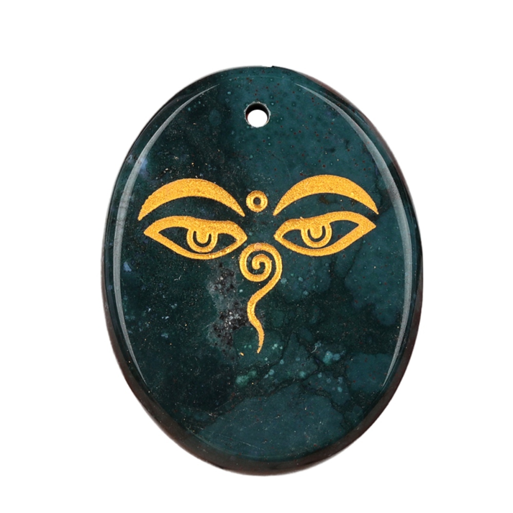 Oval Gemstone Pendant Craved Logo for Making Jewelry 35x45MM Stone Beads Healing Chakra Crystal