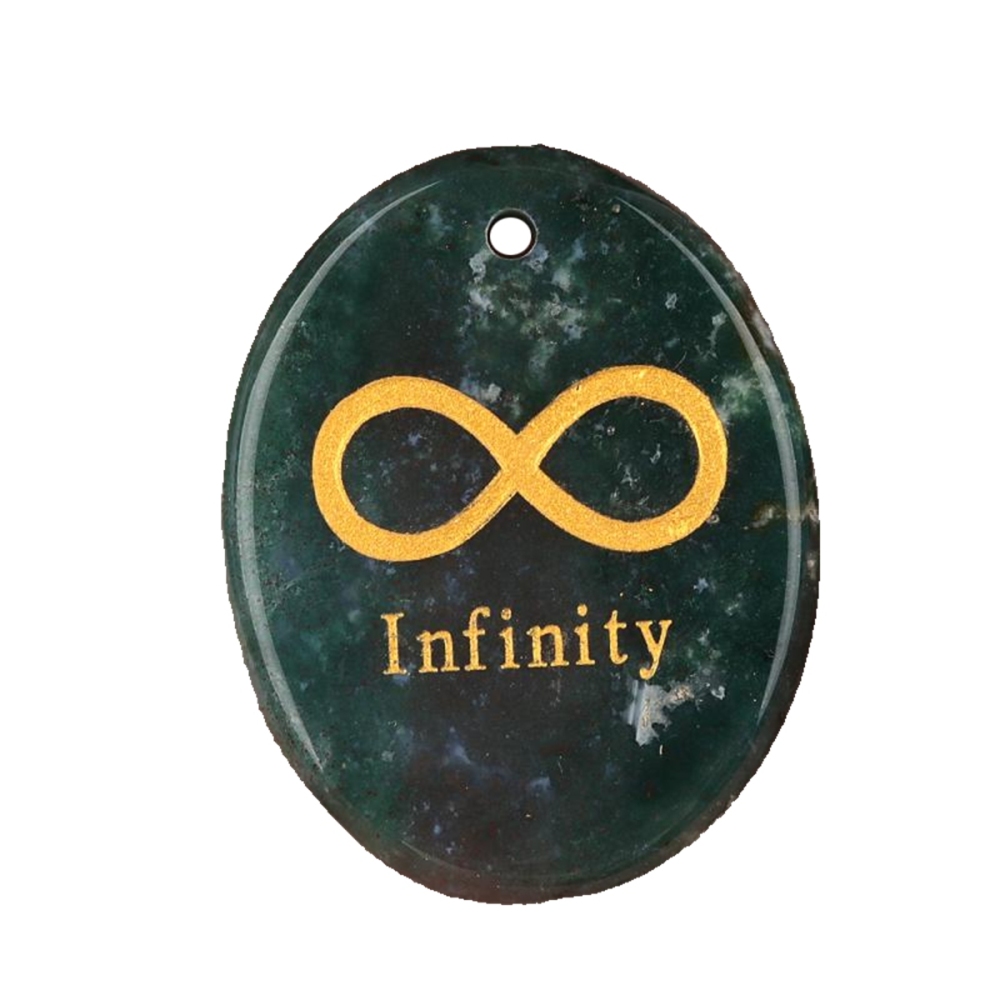 Oval Gemstone Pendant Craved Logo for Making Jewelry 35x45MM Stone Beads Healing Chakra Crystal