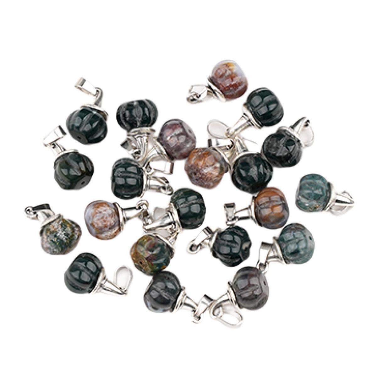 Silver Mini Pumpkin Wizard Hat Gemstone Pendant for Making Jewelry