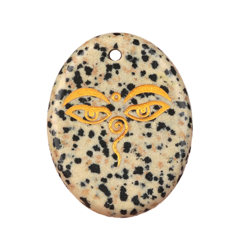 Oval Gemstone Pendant Craved Logo for Making Jewelry 35x45MM Stone Beads Healing Chakra Crystal