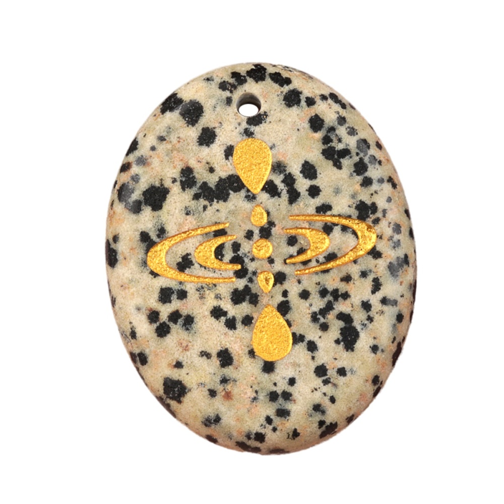 Oval Gemstone Pendant Craved Logo for Making Jewelry 35x45MM Stone Beads Healing Chakra Crystal