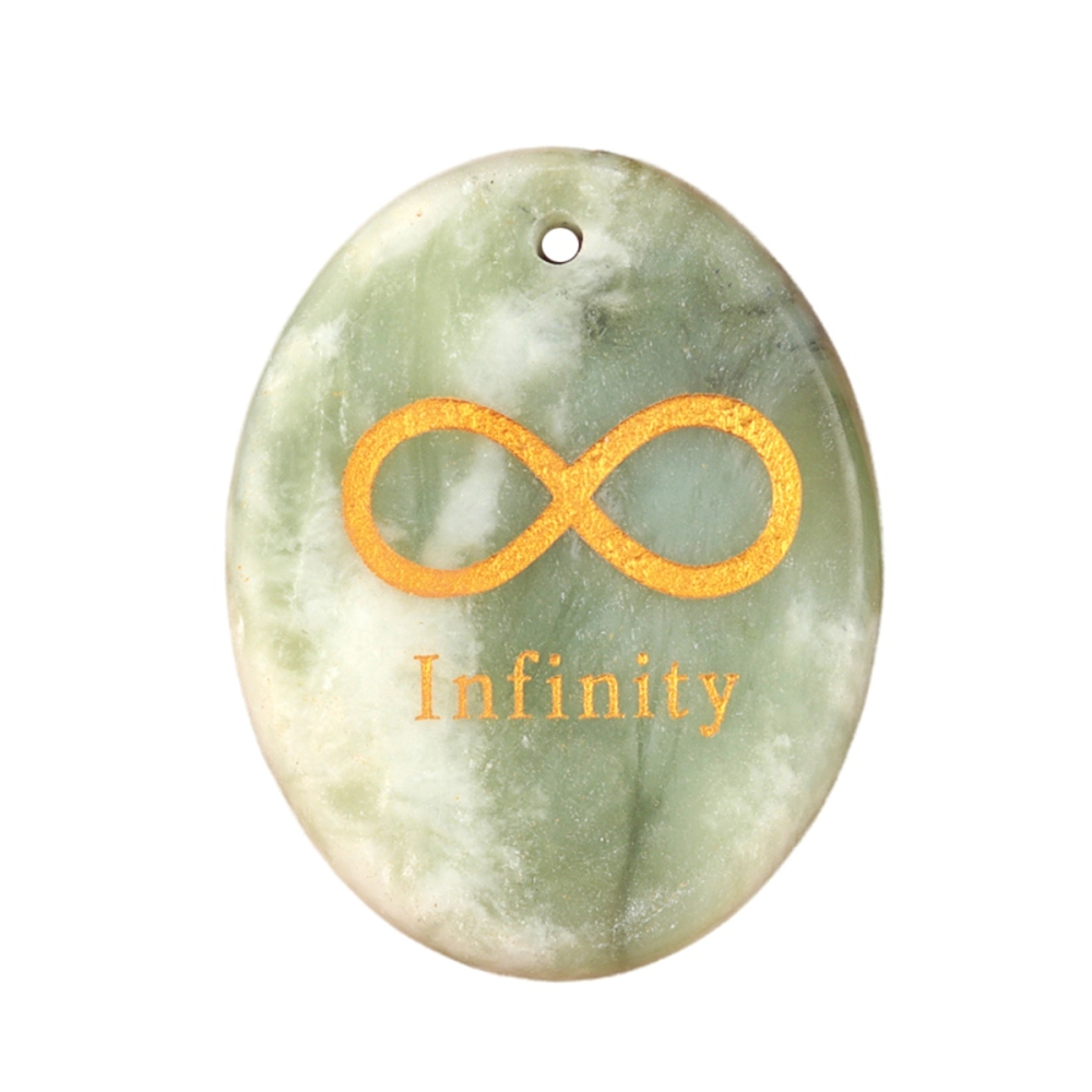 Oval Gemstone Pendant Craved Logo for Making Jewelry 35x45MM Stone Beads Healing Chakra Crystal