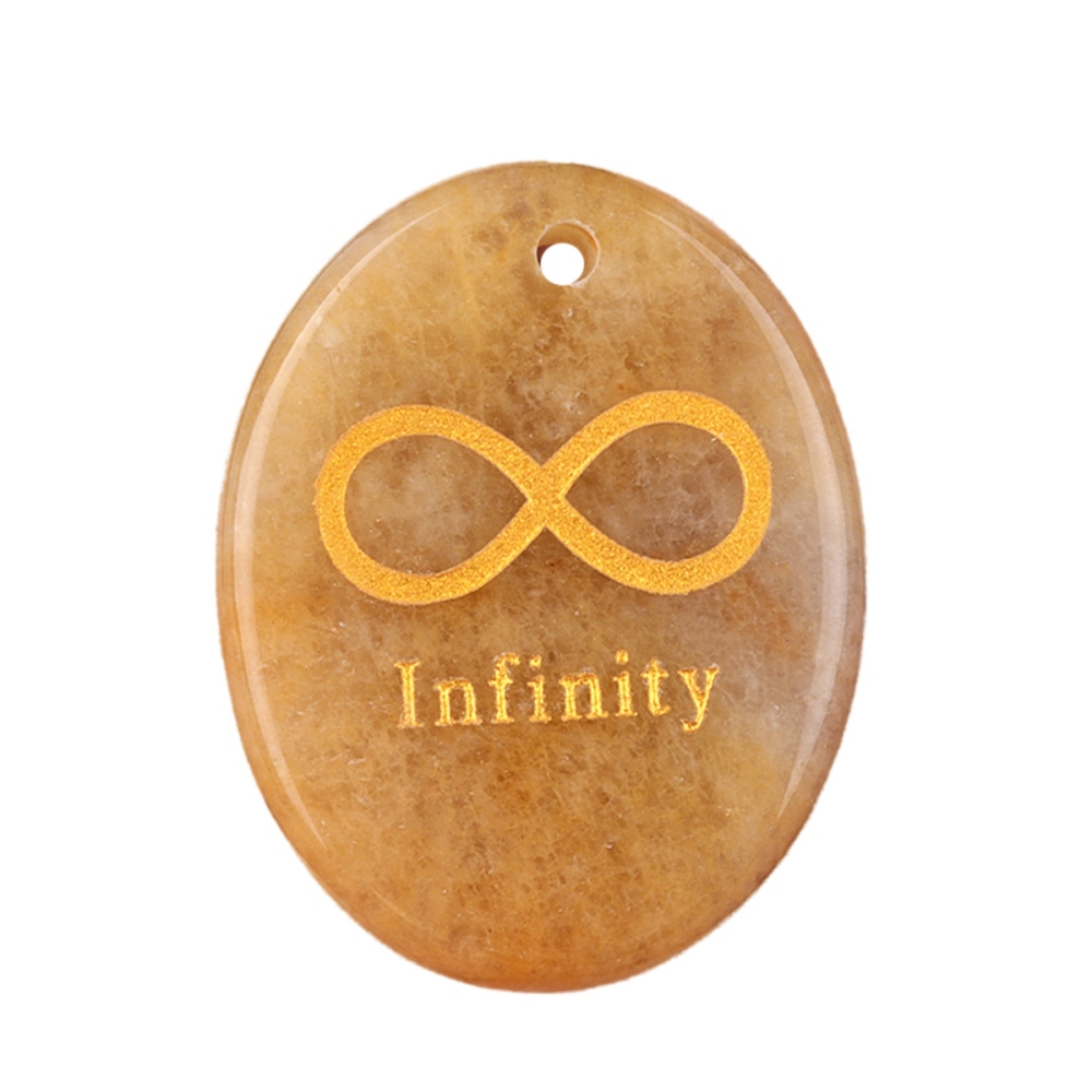 Oval Gemstone Pendant Craved Logo for Making Jewelry 35x45MM Stone Beads Healing Chakra Crystal