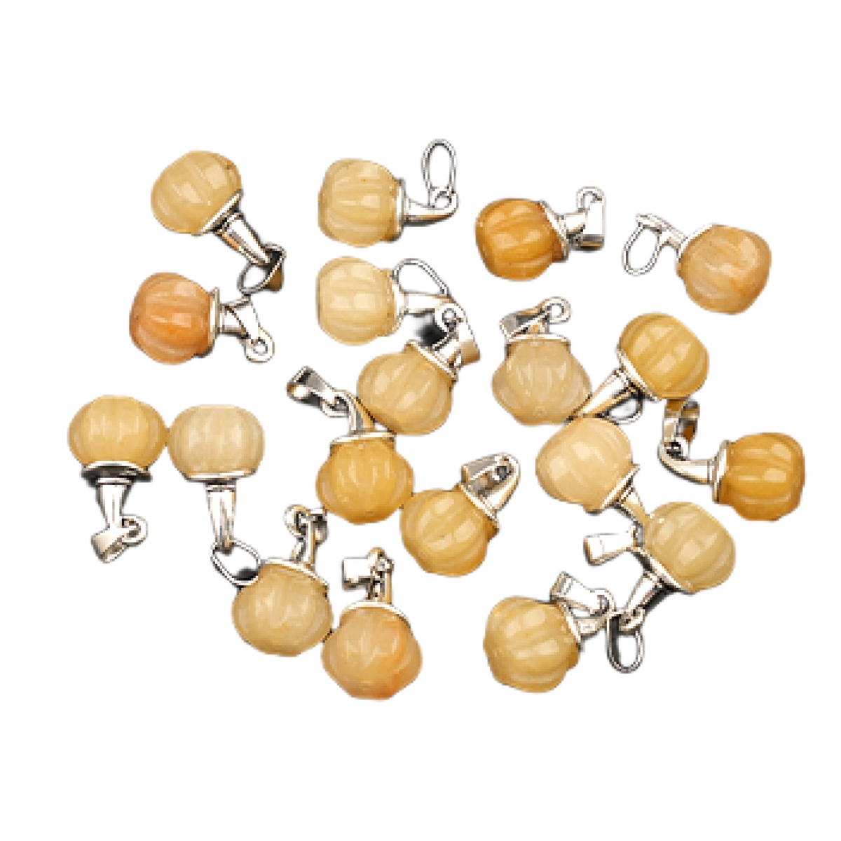 Silver Mini Pumpkin Wizard Hat Gemstone Pendant for Making Jewelry