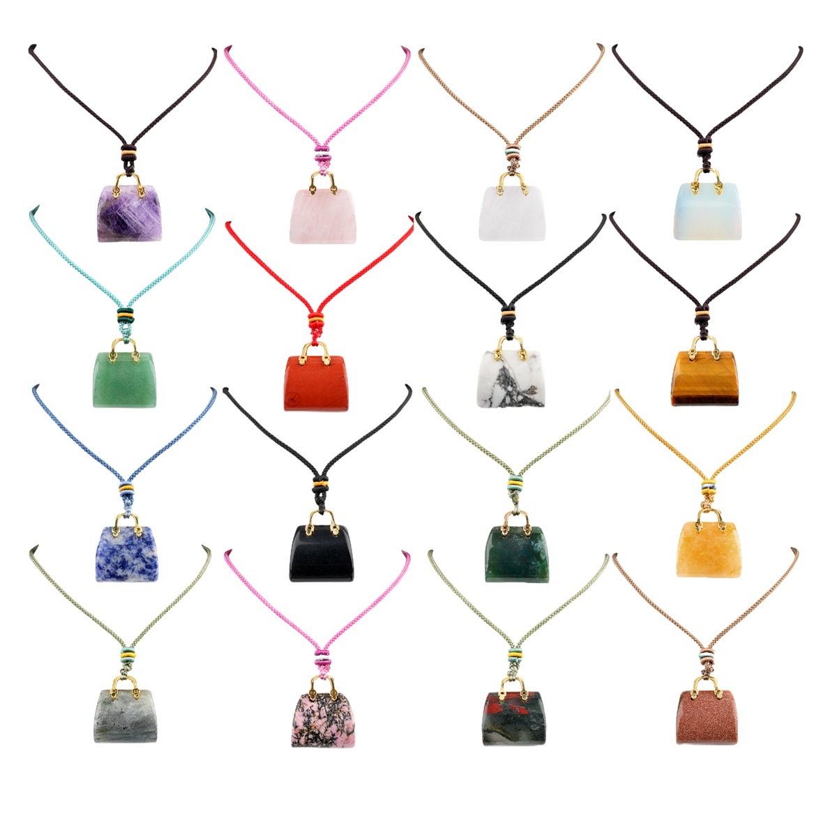 Gold Handbag Gemstone Pendant for Making Jewelry