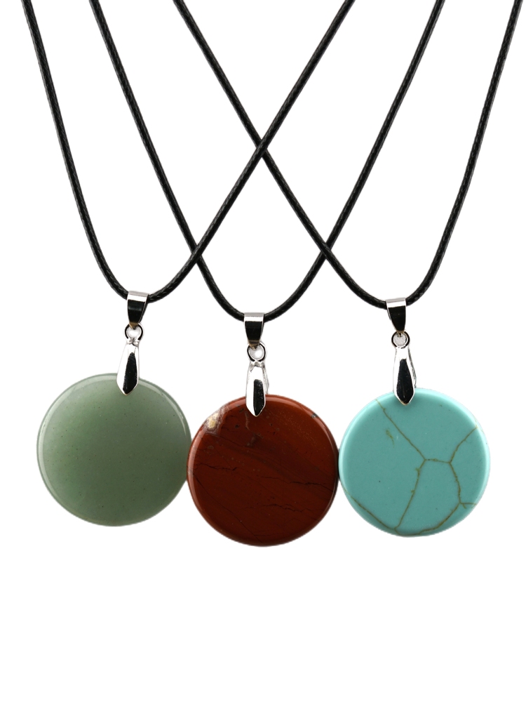 30MM Flat Round Gemstone Disc Pendant for Making Jewelry