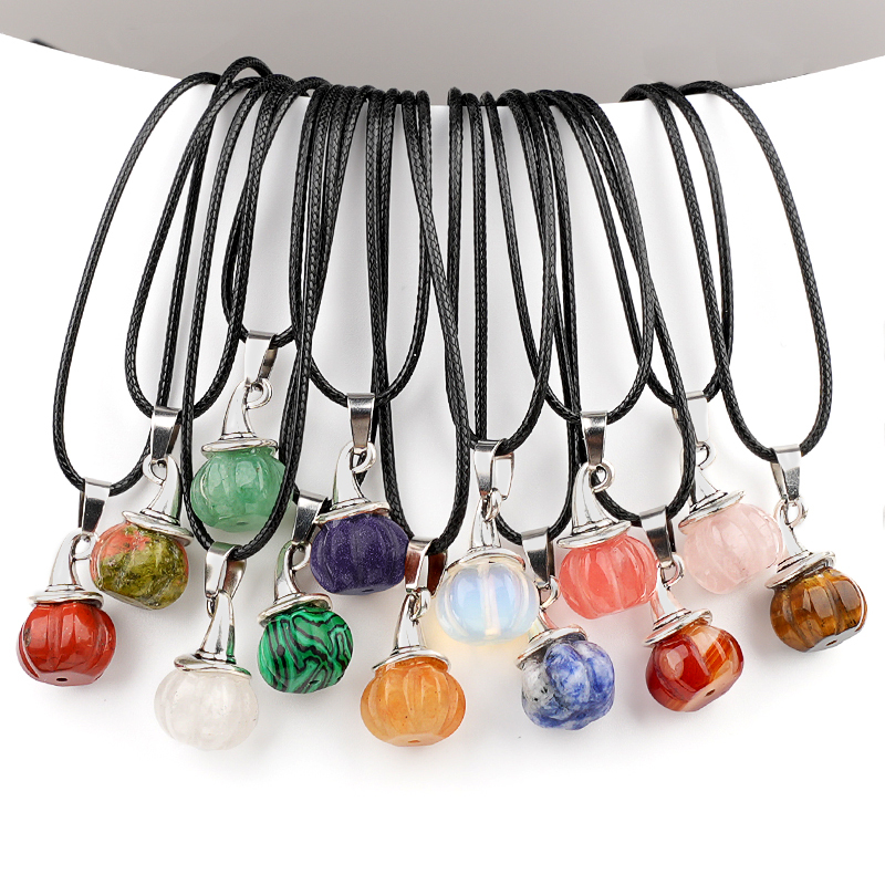 Silver Mini Pumpkin Wizard Hat Gemstone Pendant for Making Jewelry