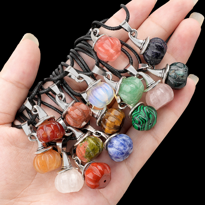 Silver Mini Pumpkin Wizard Hat Gemstone Pendant for Making Jewelry