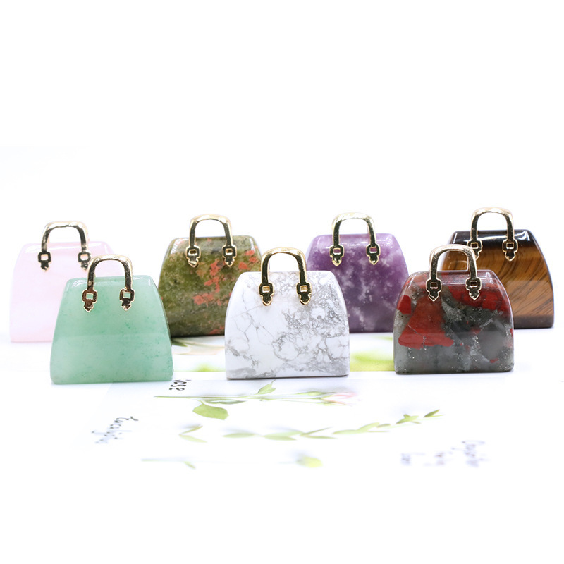 Gold Handbag Gemstone Pendant for Making Jewelry