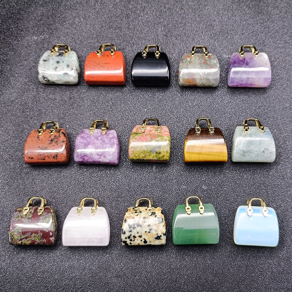 Gold Handbag Gemstone Pendant for Making Jewelry