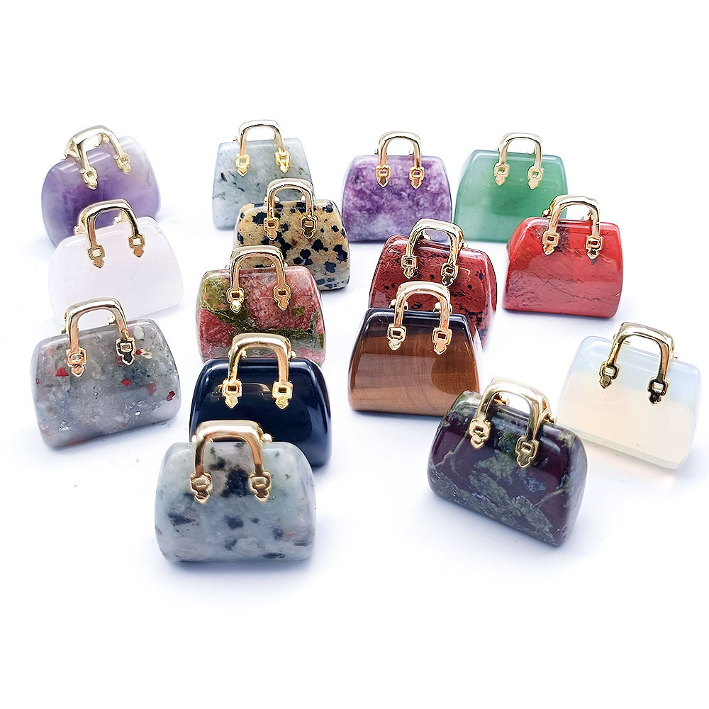 Gold Handbag Gemstone Pendant for Making Jewelry