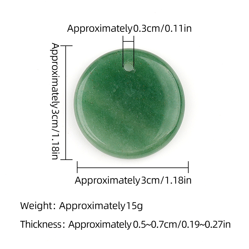 30MM Flat Round Gemstone Disc Pendant for Making Jewelry
