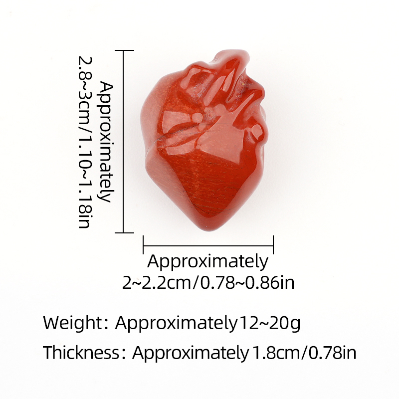 Handmade Craved Heart Shape Gemstone Decoration