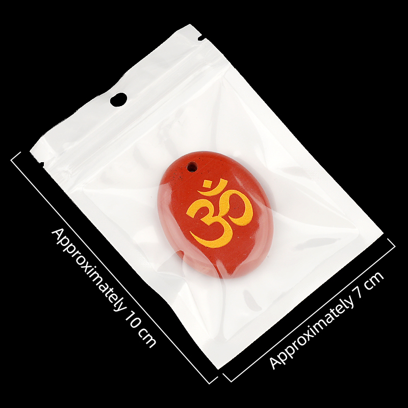 Oval Gemstone Pendant Craved Logo for Making Jewelry 35x45MM Stone Beads Healing Chakra Crystal