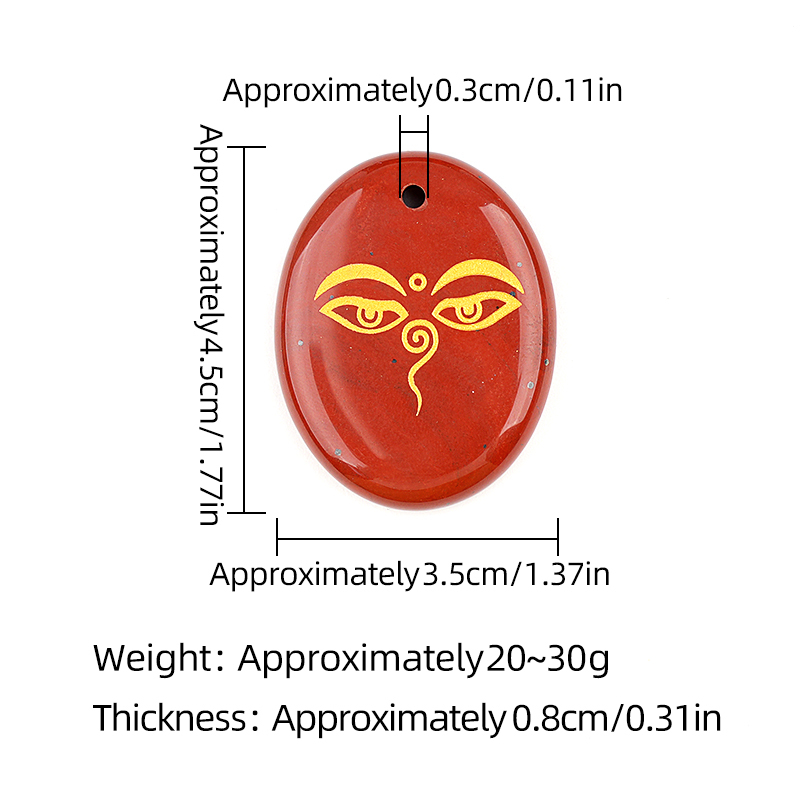 Oval Gemstone Pendant Craved Logo for Making Jewelry 35x45MM Stone Beads Healing Chakra Crystal