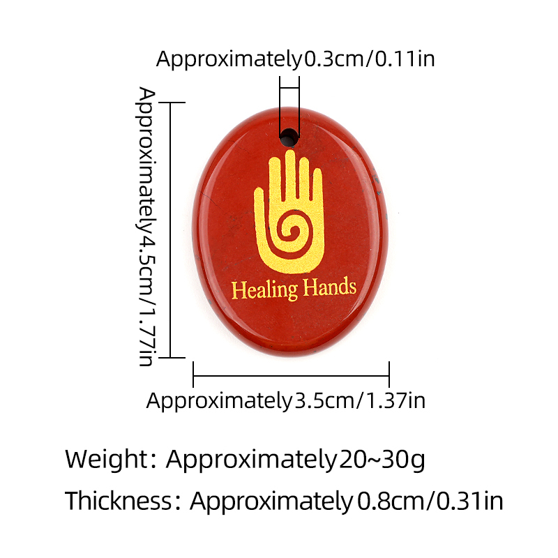 Oval Gemstone Pendant Craved Logo for Making Jewelry 35x45MM Stone Beads Healing Chakra Crystal