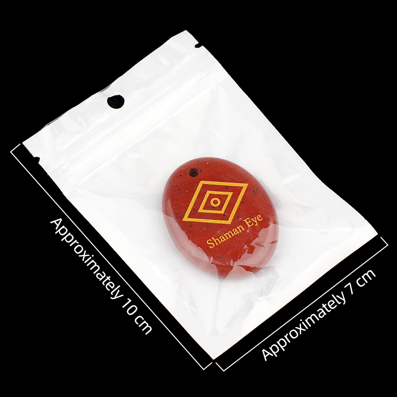 Oval Gemstone Pendant Craved Logo for Making Jewelry 35x45MM Stone Beads Healing Chakra Crystal