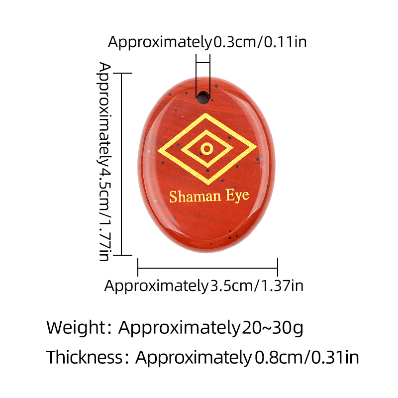 Oval Gemstone Pendant Craved Logo for Making Jewelry 35x45MM Stone Beads Healing Chakra Crystal