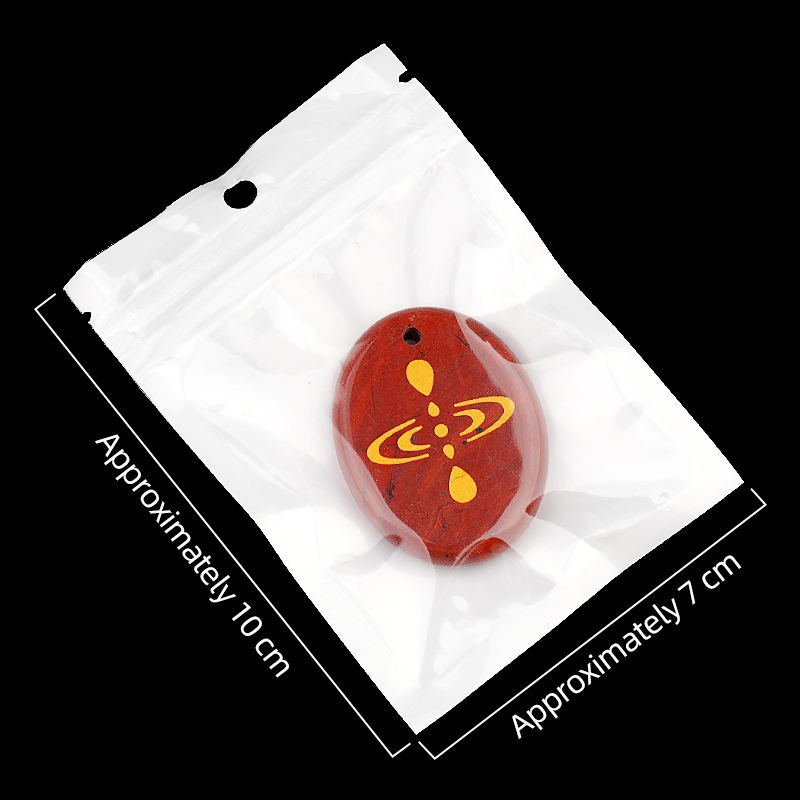 Oval Gemstone Pendant Craved Logo for Making Jewelry 35x45MM Stone Beads Healing Chakra Crystal