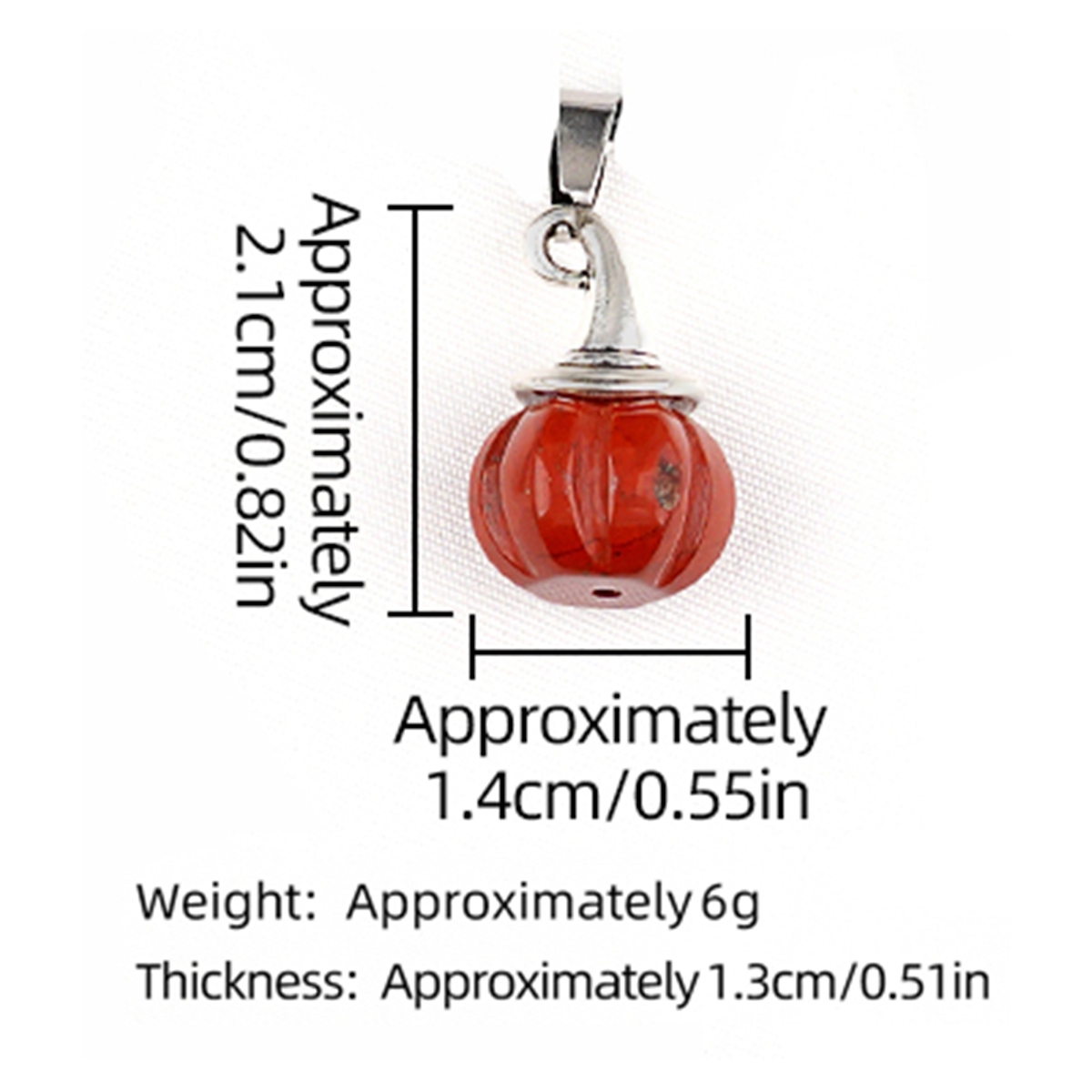 Silver Mini Pumpkin Wizard Hat Gemstone Pendant for Making Jewelry