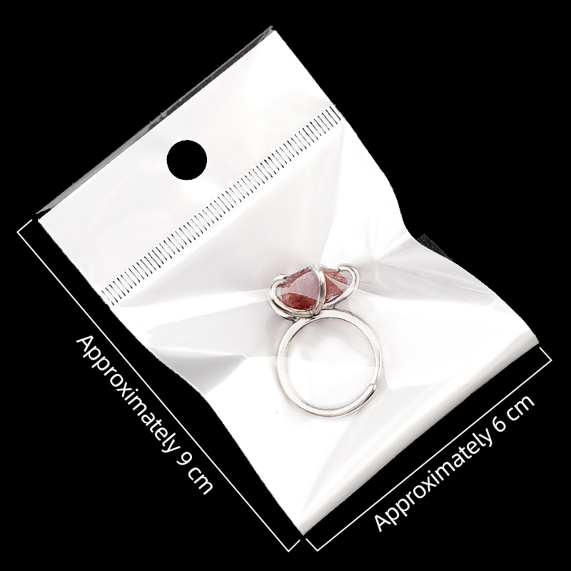 Raw Crystal Silver Adjustable Gemstone Rings for Women Girls