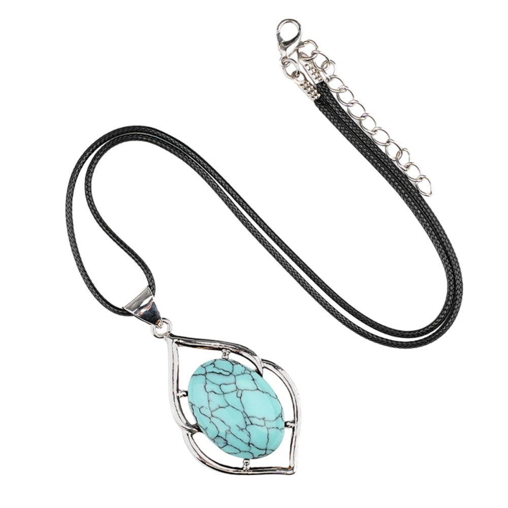 Silver Alloy Oval Cabs Stone Pendant for Making Jewelry SP14950S