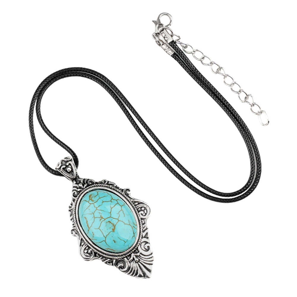 Silver Alloy Oval Cabs Stone Pendant for Making Jewelry SP1951S
