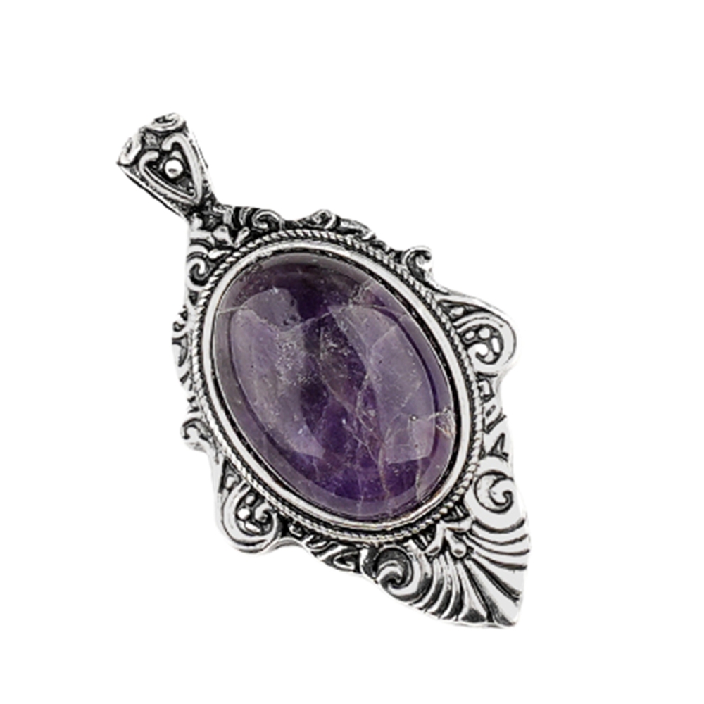 Silver Alloy Oval Cabs Stone Pendant for Making Jewelry SP1951S