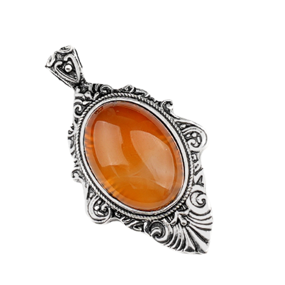 Silver Alloy Oval Cabs Stone Pendant for Making Jewelry SP1951S