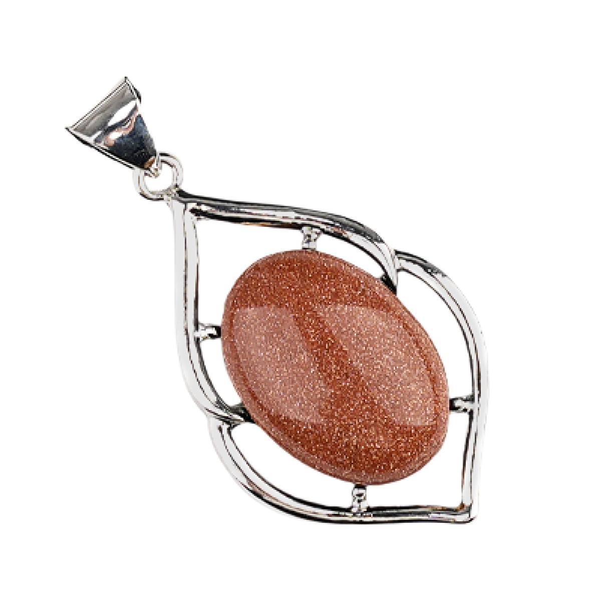 Silver Alloy Oval Cabs Stone Pendant for Making Jewelry SP14950S