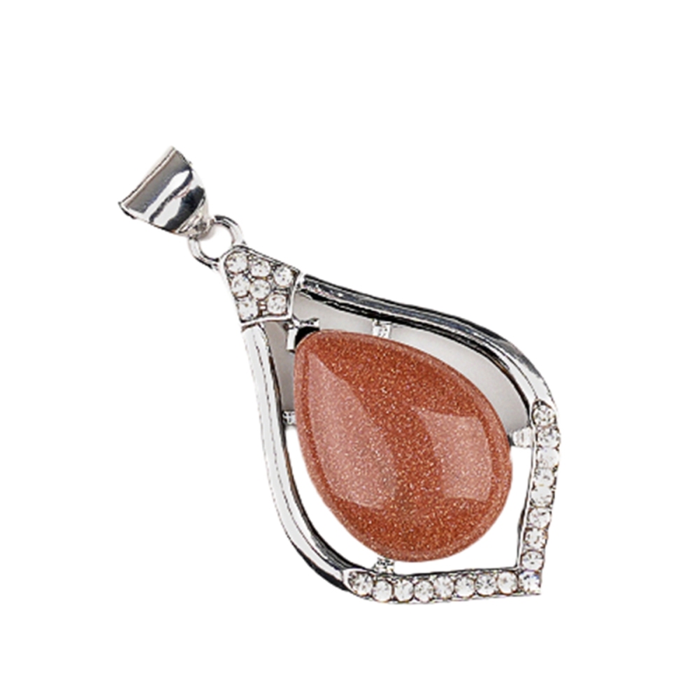 Silver Alloy Teardrop Cabs Stone Pendant for Making Jewelry SP1952S