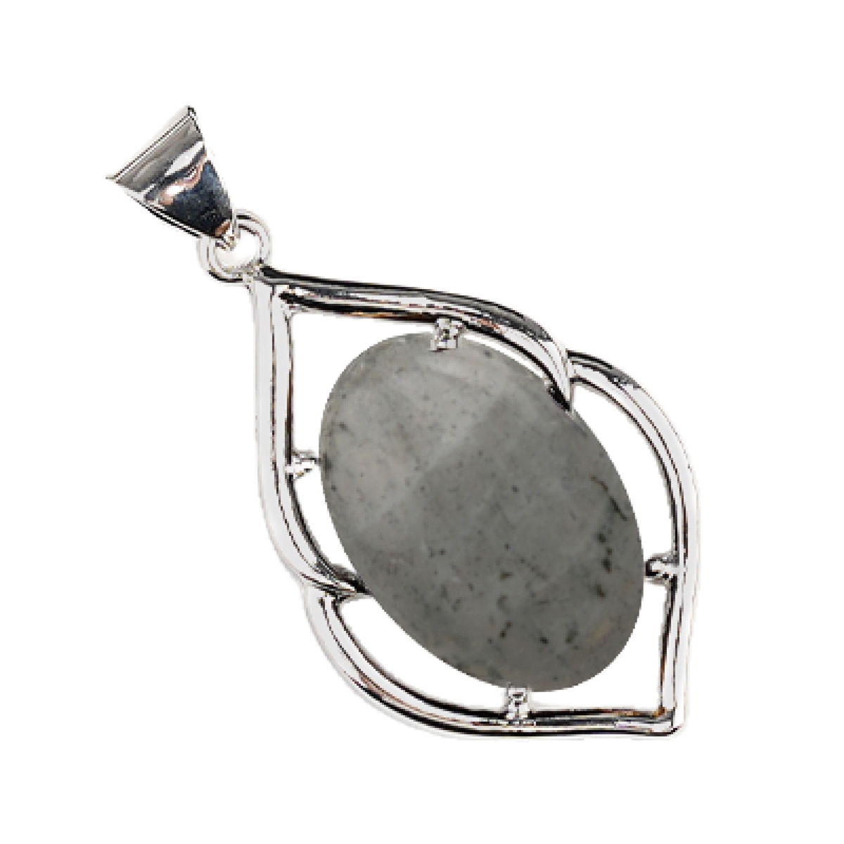 Silver Alloy Oval Cabs Stone Pendant for Making Jewelry SP14950S