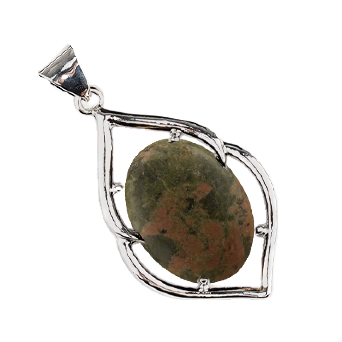 Silver Alloy Oval Cabs Stone Pendant for Making Jewelry SP14950S