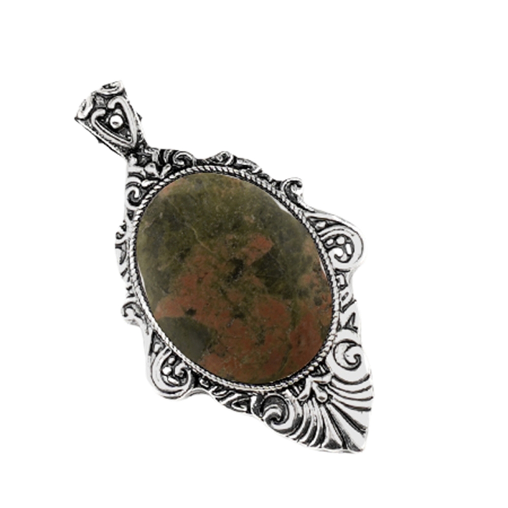Silver Alloy Oval Cabs Stone Pendant for Making Jewelry SP1951S