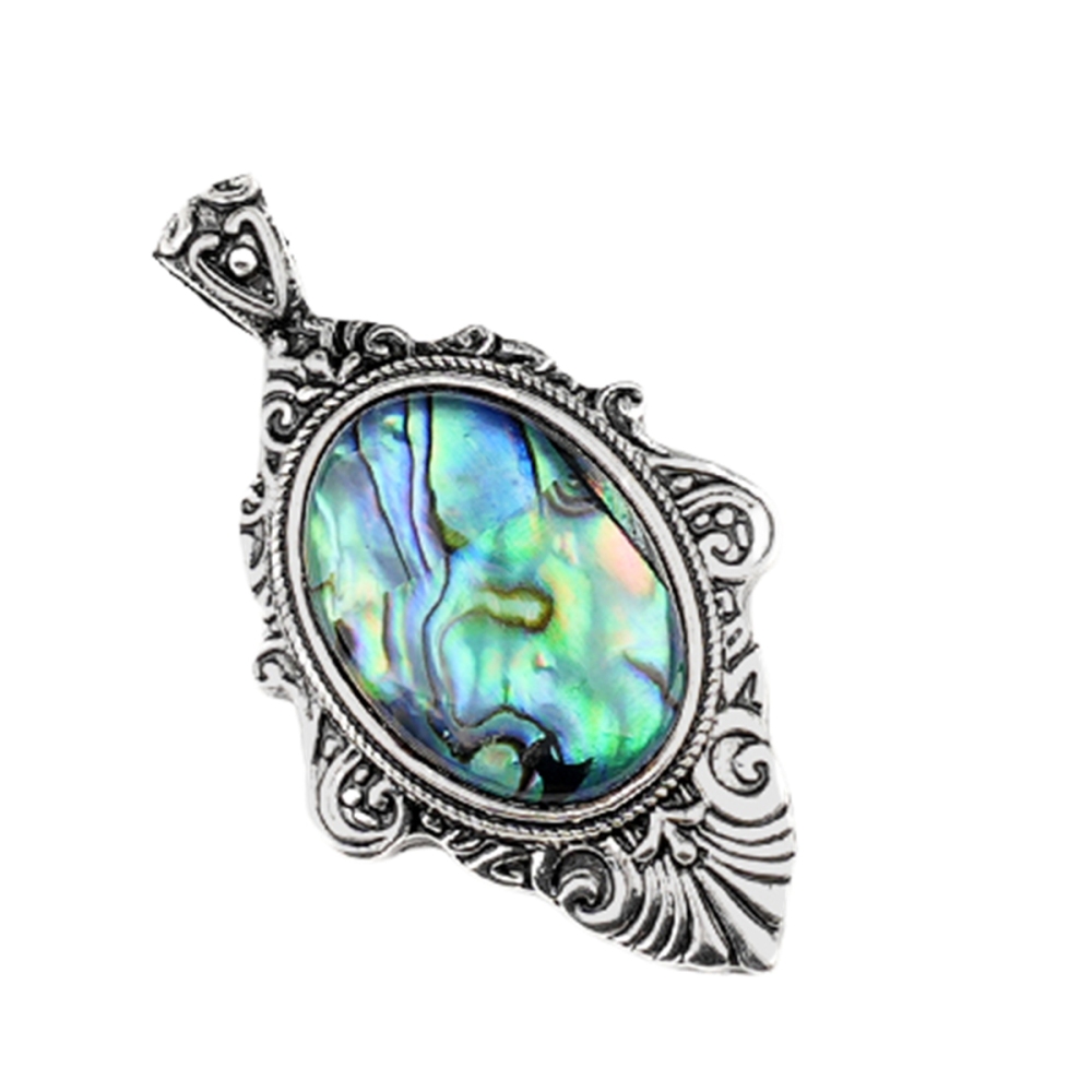 Silver Alloy Oval Cabs Stone Pendant for Making Jewelry SP1951S