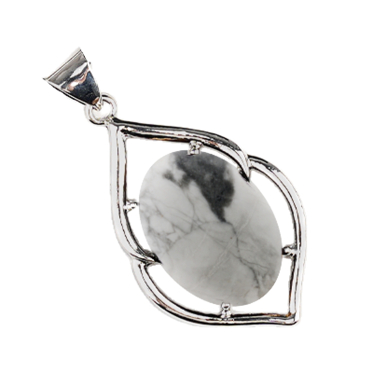 Silver Alloy Oval Cabs Stone Pendant for Making Jewelry SP14950S