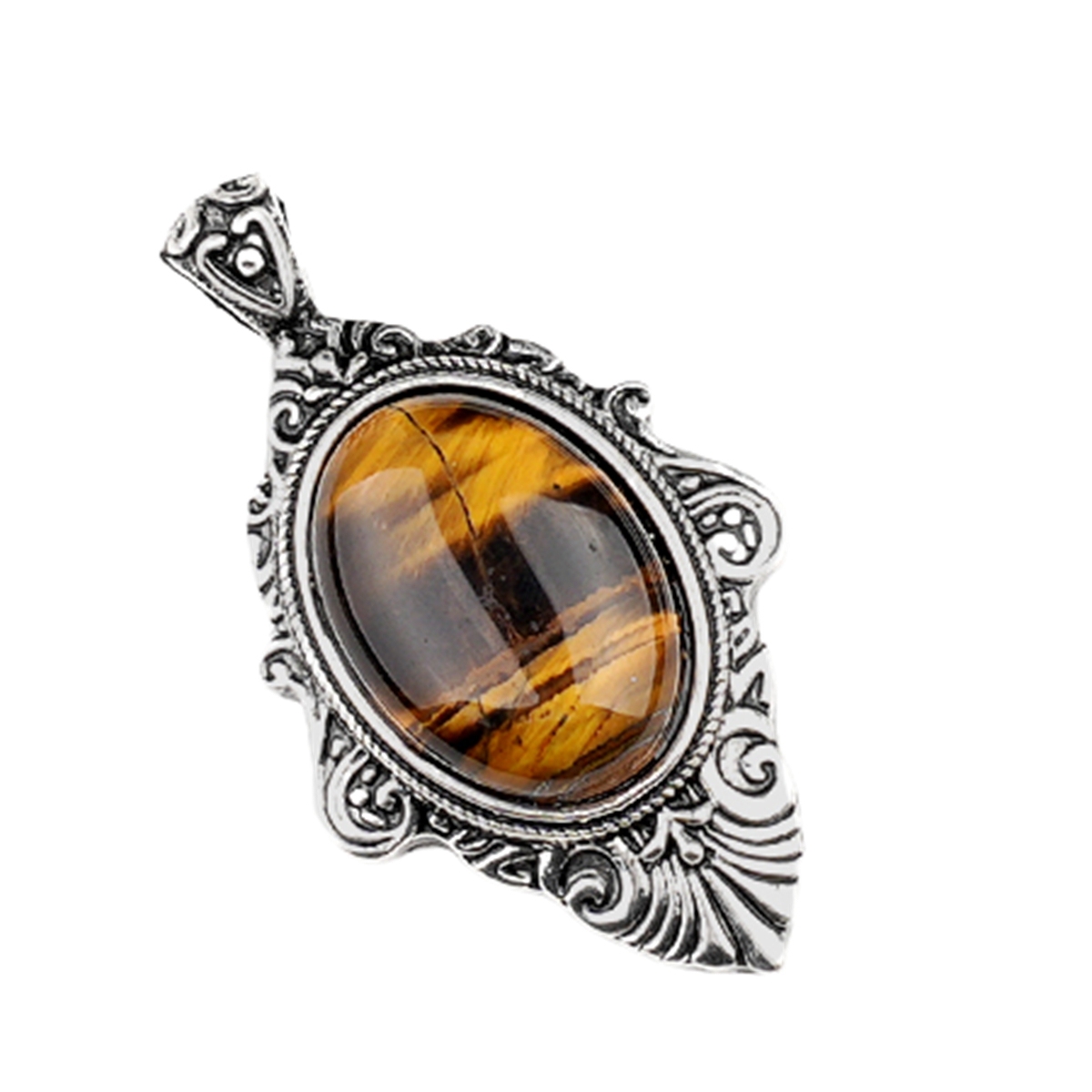 Silver Alloy Oval Cabs Stone Pendant for Making Jewelry SP1951S