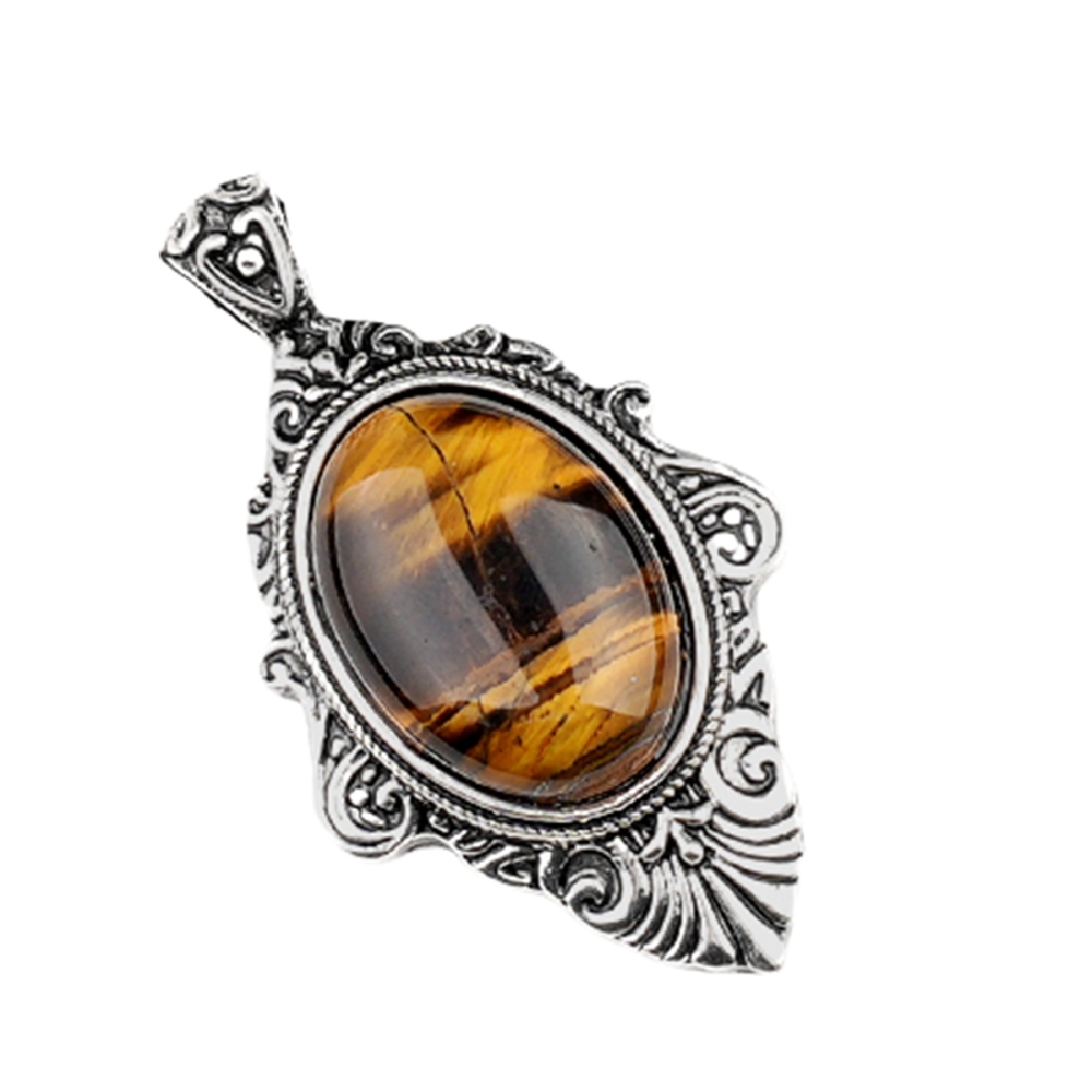 Silver Alloy Oval Cabs Stone Pendant for Making Jewelry SP1951S