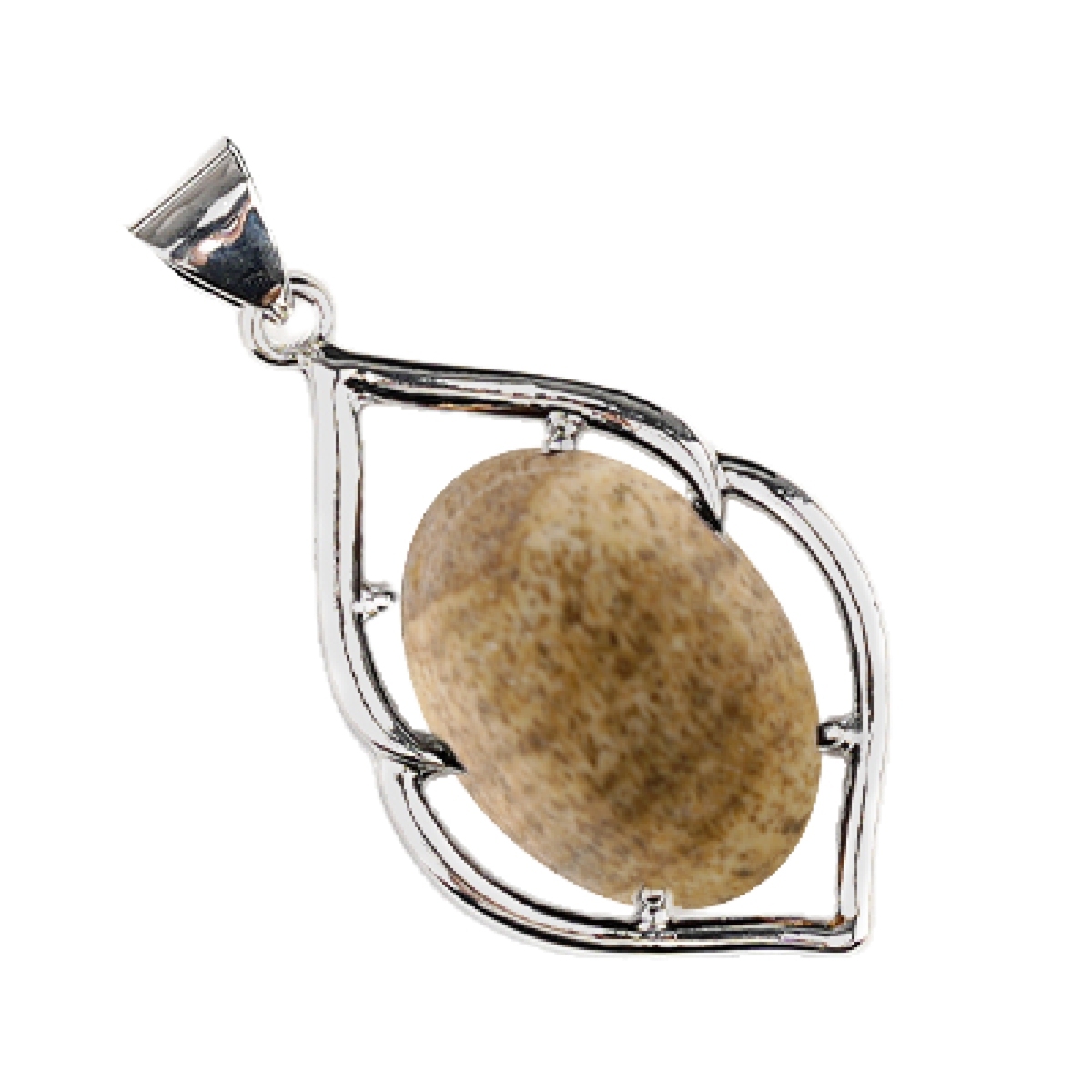 Silver Alloy Oval Cabs Stone Pendant for Making Jewelry SP14950S