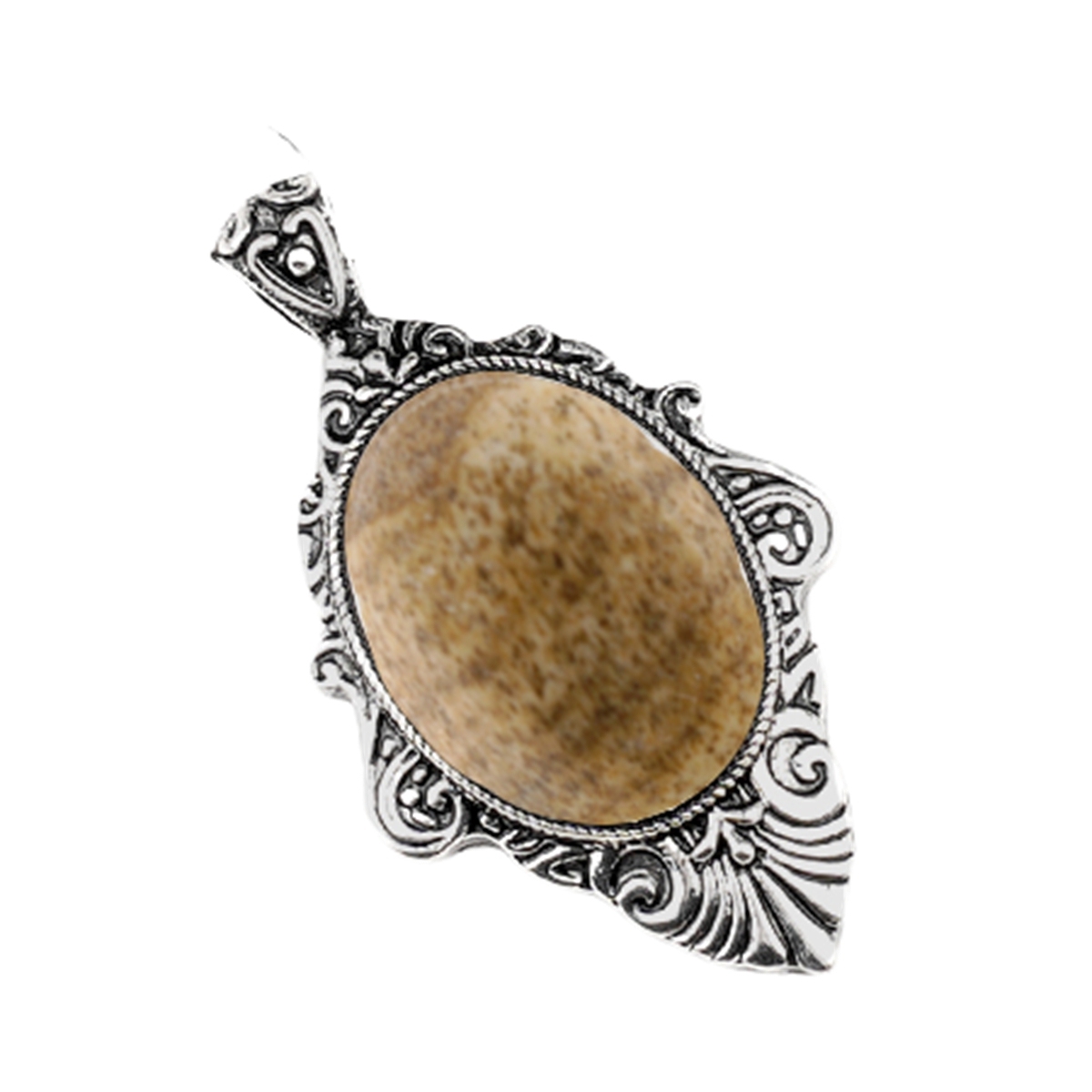 Silver Alloy Oval Cabs Stone Pendant for Making Jewelry SP1951S