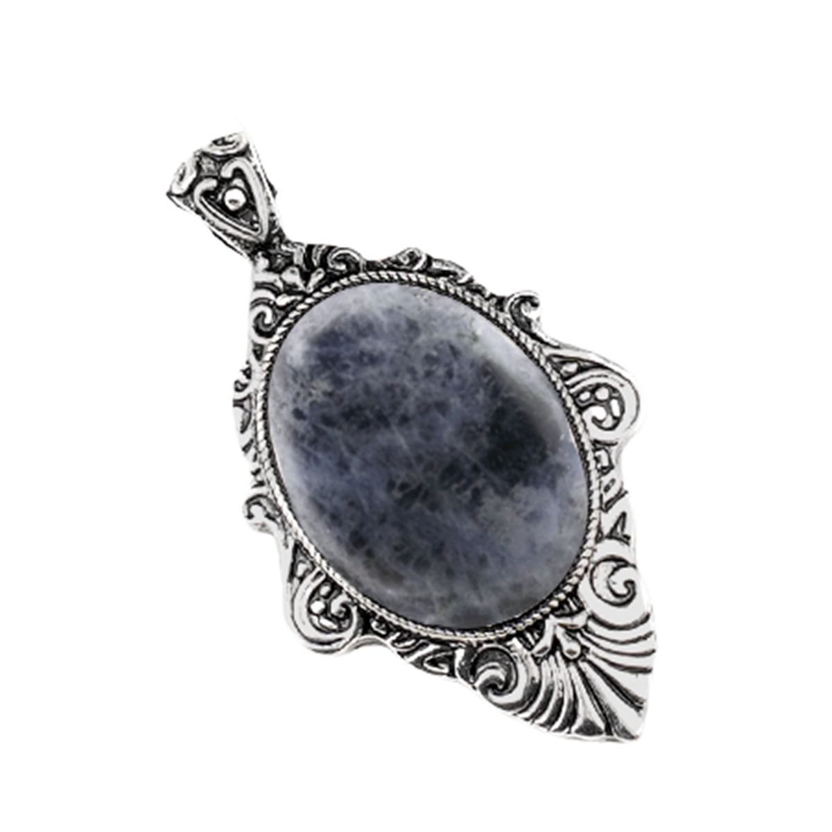 Silver Alloy Oval Cabs Stone Pendant for Making Jewelry SP1951S