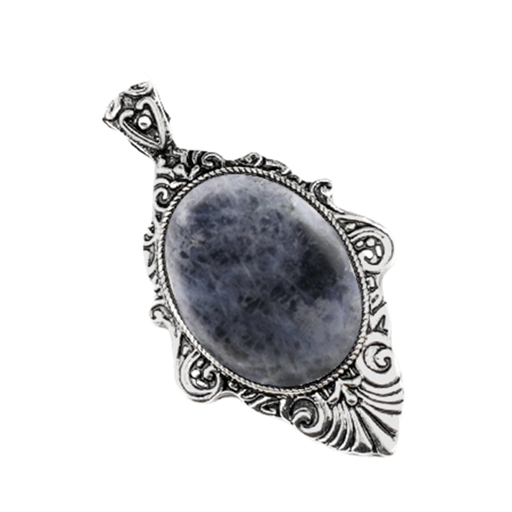 Silver Alloy Oval Cabs Stone Pendant for Making Jewelry SP1951S