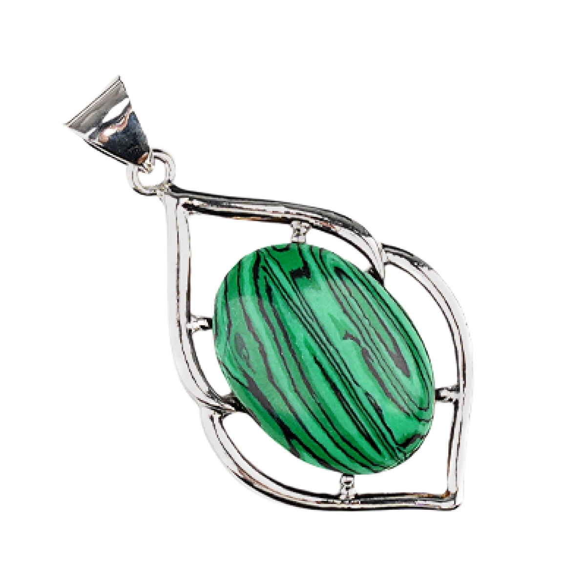 Silver Alloy Oval Cabs Stone Pendant for Making Jewelry SP14950S