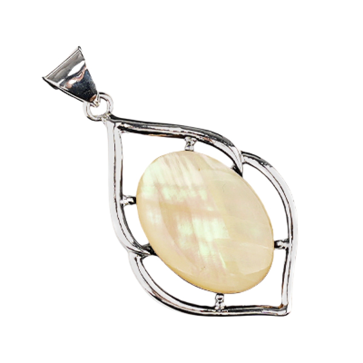 Silver Alloy Oval Cabs Stone Pendant for Making Jewelry SP14950S