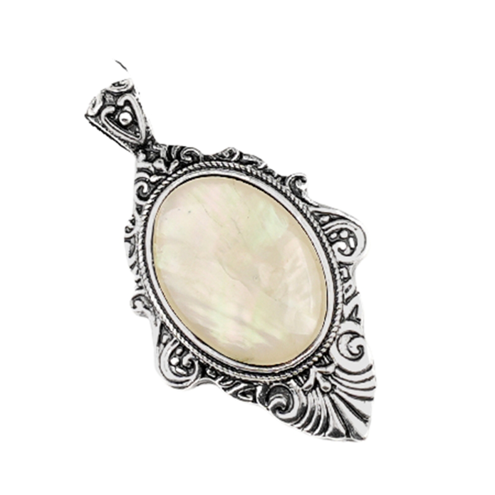 Silver Alloy Oval Cabs Stone Pendant for Making Jewelry SP1951S