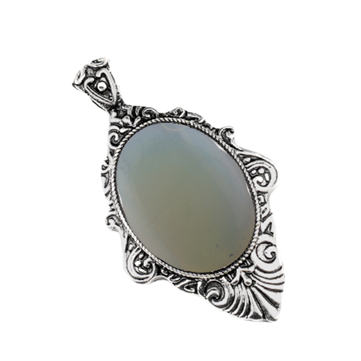 Silver Alloy Oval Cabs Stone Pendant for Making Jewelry SP1951S